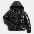 Women's Puffer Jacket with Hooded Design and Zip Front