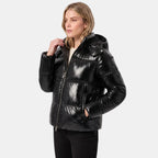 Women's Puffer Jacket with Hooded Design and Zip Front