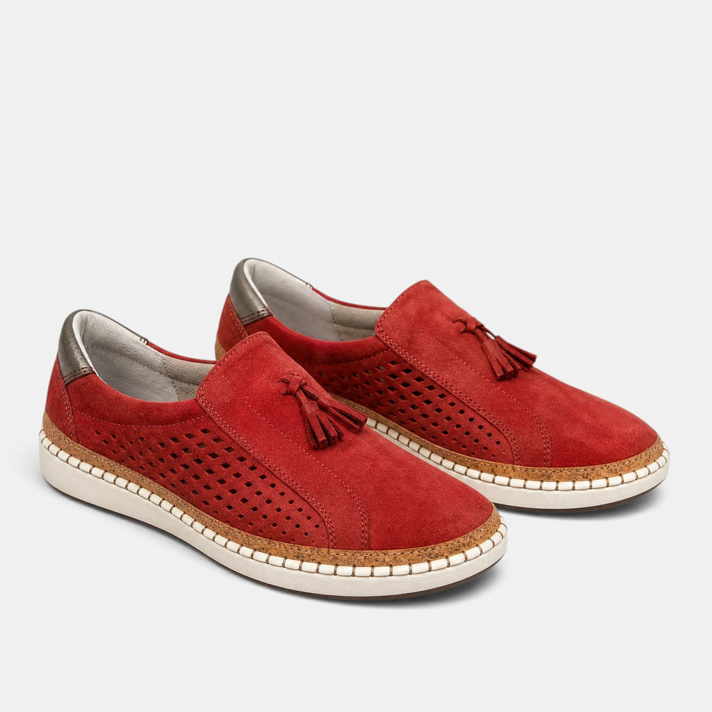 Women's Slip On Loafers with Tassel Detail and Perforated Panels