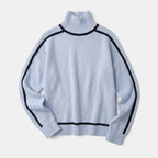 Women's Sweater with Roll Neck and Contrast Trim