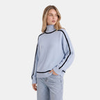 Women's Sweater with Roll Neck and Contrast Trim