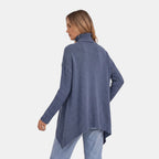 Women's Sweater with Roll Neck and Ribbed Sleeves