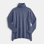Women's Sweater with Roll Neck and Ribbed Sleeves