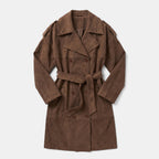 Women's Trench Coat with Double Breasted Front and Belted Waist