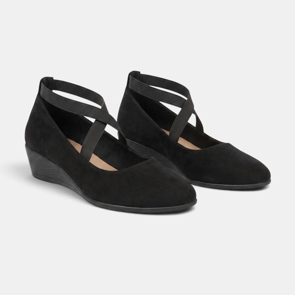 Women's Wedge Flats with Cross Straps and Pointed Toe