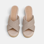 Women's Wedge Sandals with Crisscross Straps and Open Toe