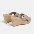 Women's Wedge Sandals with Crisscross Straps and Open Toe