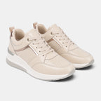 Women's Wedge Sneakers with Thick Sole and Lace Up Closure